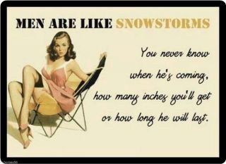 Funny Humor Men Are Like Snowstorms Refrigerator Magnet