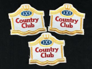 3 Country Club Beer Patches Old Stock