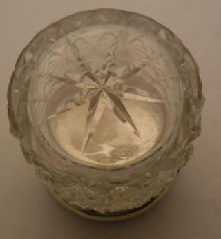 CUT GLASS JAR STERLING SILVER LID ANGELS ' CHERUBS 1904 BIRMINGHAM SYDNEY CO 5