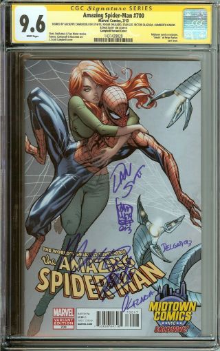 Spider - Man 700 Cgc 9.  6 / Campbell Variant / Signed Stan Lee,  5 Others