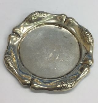 Antique Solid Silver Ashtray French Marked 13.  8grams