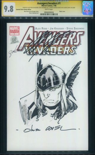 Cgc Ss 9.  8 Thor Art By Olivier Coipel Avengers Sketch Cover Alex Ross