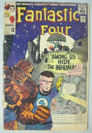 Fantastic Four 45 Marvel Comics 1965 Jack Kirby 1st App.  Of The Inhumans