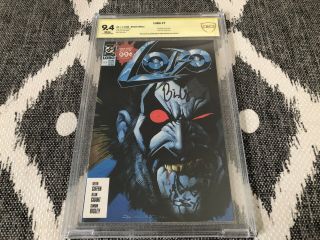 Lobo 1 Signed And Sketch By Simon Bisley Comic Cbcs 9.  4 Not Cgc.