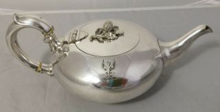 Antique Victorian Elkington Silver Plate Bachelor Tea For One Teapot Acorn Top