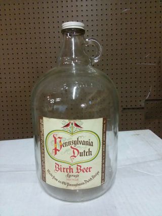 Vintage 1 Gallon Pennsylvania Dutch Birch Beer Syrup Bottle
