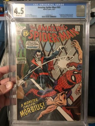 Spider - Man 101 Cgc 4.  5 O/w - W 1st Morbius Appearance 1971 Book