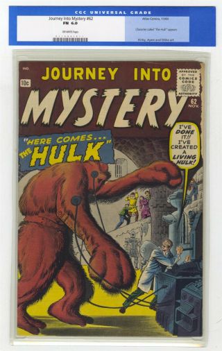 Journey Into Mystery 62 Fn 6.  0 Atlas Hulk Prototype Bethlehem Pedigree