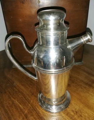 Antique Elkington & Co.  Art Deco Silver Plated Cocktail Shaker