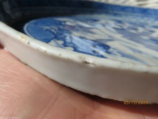 Antique QING DYNASTY Chinese EXPORT Blue White PORCELAIN CANTON leaf tray 6