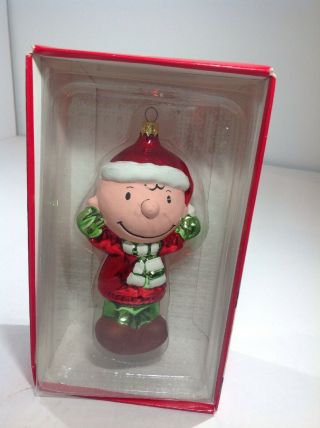 Snoopy Peanuts Charlie Brown Kurt Adler Christmas Glass Ornament Figure 6 "