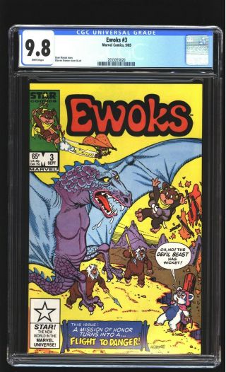 Ewoks 3 Cgc 9.  8 Nm/mint David Manak Warren Kremer Cover Star Wars Marvel 1985