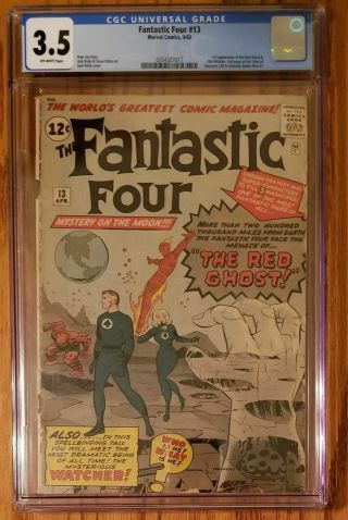 Fantastic Four 13 Cgc 3.  5 1st App Of Watcher & The Red Ghost.