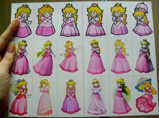 Mario Big Sticker Sheet 18 Princess Peach Only