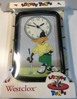 Vintage 1994 Wesclox Warner Bros Looney Tunes Daffy Duck Golf Wall Clock Usa Nos