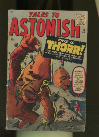 Tales To Astonish 16 Gd/vg 3.  0 1 Book Marvel Thorr Lee,  Ditko,  Wood Monsters