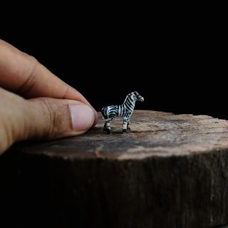Tiny Zebra Ceramic Figurine Collectibles Dollhouse Miniature Handmade Cute
