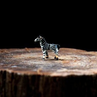 Tiny Zebra Ceramic Figurine Collectibles Dollhouse Miniature Handmade Cute 3