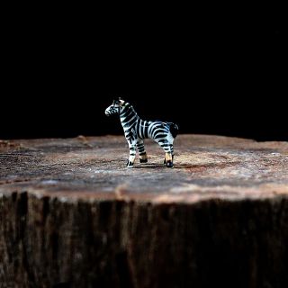 Tiny Zebra Ceramic Figurine Collectibles Dollhouse Miniature Handmade Cute 4