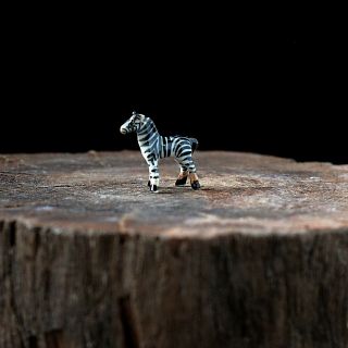 Tiny Zebra Ceramic Figurine Collectibles Dollhouse Miniature Handmade Cute 5