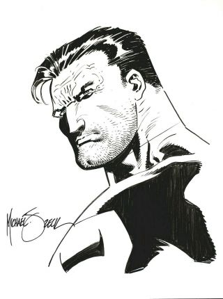 Mike Zeck Sketch Punisher Art & Signed