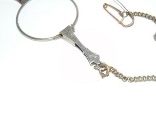 STYLISH ANTIQUE STERLING SILVER SPRING LOADED FOLDING LORGNETTE MAGNIFYING GLASS 2