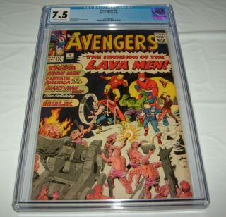 Marvel Avengers 5 Classic Lee Kirby Lava Men Comic Cgc 7.  5 Blue Vf
