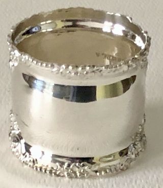 Antique Victorian Sterling Silver Wide Napkin Ring “b” Monogram