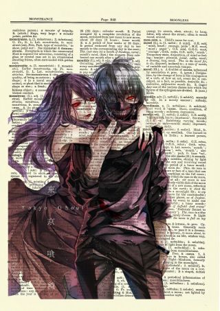 Kaneki Ken Rize Tokyo Ghoul Anime Dictionary Art Print Poster Picture Book Manga