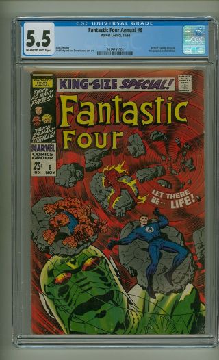 Fantastic Four Annual 6 (cgc 5.  5) Ow/w P; Franklin Richards; Annihilus (c 23639