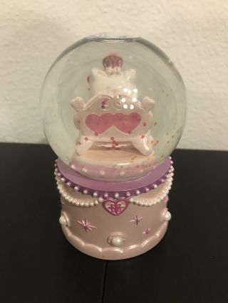 RARE Hello Kitty Pink Snow Globe Round Glass Ball 4.  5 in Sanrio 2005 1976 Purple 2