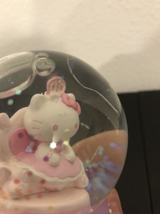 RARE Hello Kitty Pink Snow Globe Round Glass Ball 4.  5 in Sanrio 2005 1976 Purple 4