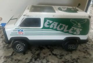 Vintage Late 1970s Tonka Fan Van With Philadelphia Eagles Logos.