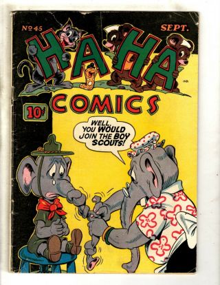 Ha Ha Comics 45 Vg - Golden Age Comic Book Funny Animal Elephant Mouse Cat Jl10