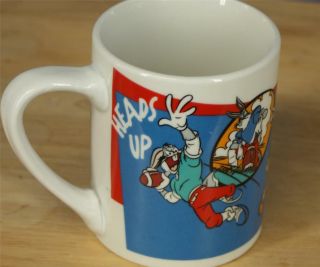 Looney Tunes Ceramic Coffee Mug Bugs Bunny Football Warner Bros Touchdown 12 Oz
