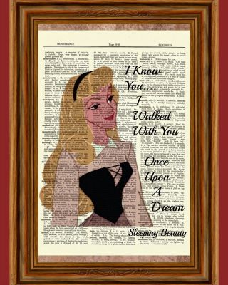 Sleeping Beauty Aurora Dictionary Art Print Poster Picture Disney Princess Quote
