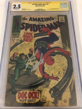 Spider - Man 53 Cgc 2.  5 Ss Signed By Stan Lee