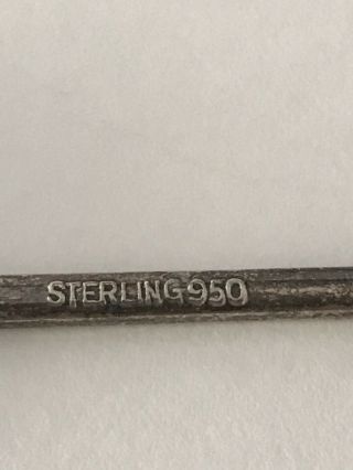 Set of Vintage 950 Sterling Silver Japanese Demitasse Shamisen Instrument Spoons 6