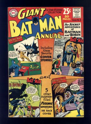 Batman Annual 4 Fn,  Giant,  Moldoff,  Sprang,  Robin,  Batwoman,  Batmobile