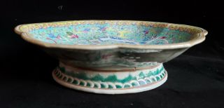 Fine Chinese 19th Century Famille Rose footed Dish,  Signedbwith Chop,  Dragons 2
