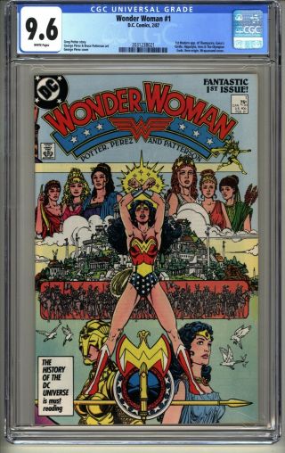 Wonder Woman 1 Cgc 9.  6 Wp Dc Comics 2/87 George Perez Themyscira Origin