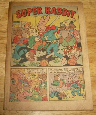 Comedy Comics 18 Timely/marvel Wwii - Era Coverless Complete Nazis Funny Animals