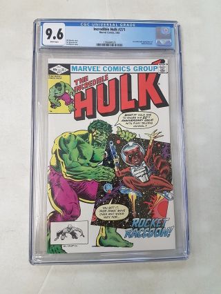 Incredible Hulk 271,  Cgc,  9.  6/nm,  1st Comic Book App Rocket Raccoon