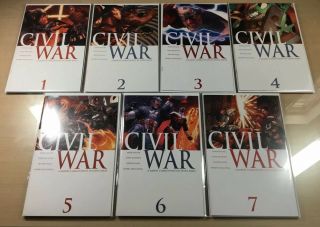 Marvel Civil War Complete Set 1,  2,  3,  4,  5,  6,  7 Near Captain America 2006