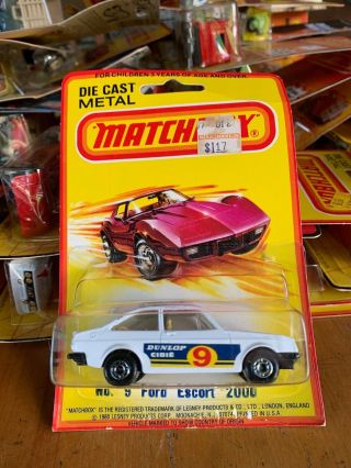 Matchbox Superfast No.  9 Ford Escort Rs2000 1980 On Card