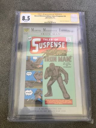 Stan Lee Signature Series Cgc 8.  5 Autographed Tales Of Suspense 39 1st Iron Man