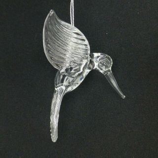 Small Hand Blown Lampwork Art Glass Hummingbird Christmas Ornament E