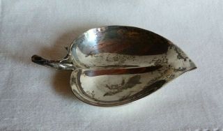 Vintage Tiffany & Co Sterling Silver Footed Leaf Nut Dish 38.  64 Grams