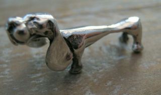Abstract Sterling Silver Study Of A Basset Hound / Hound Dog Sausage Dog
