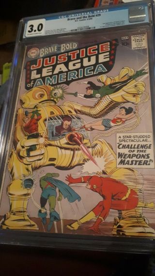 Brave And The Bold 29 Cgc 3.  0 2nd App.  Of Jla